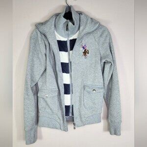 US Polo Assn. Double Zip Womens Big Logo Sweater Size S